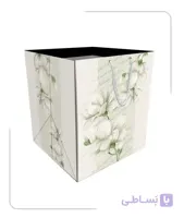 ساکدستی فانتزی طرح گل سفید با کاغذ گلاسه کد10260