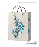 ساکدستی فانتزی گل دار با کاغذ نخودی کد10248