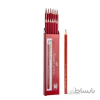 مداد قرمز HB شش وجهی فابرکاستل مدل 111110 بسته 12 عددی ا Faber Castell Red HB Lead Pencil Pack of 12 - 111110