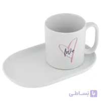 ماگ مدل LOVE به همراه بشقاب سرو