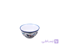 کاسه عسل خوری چینی میبد مروارید طرح مرغی رنگی