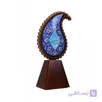 تندیس بته جقه چوب و مینا طرح بسم الله