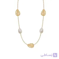 گردنبند رولباسی طلا زنانه طرح فیوژن باروک با مروارید باروک کد XN621