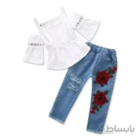 ست تاپ و شلوار جین دخترانه