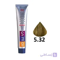 رنگ مو بس شماره 5.32 رنگ قهوه ای طلایی روشن