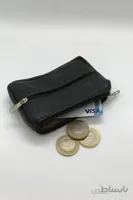MENİSE سکه چرم اصل Unisex Black