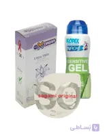 پک زناشویی نهایت لذت (کاندوم فوق نازک ساگامی + کاندوم خیلی نازک ایکس دریم + ژل روان کننده حساس کدکس)