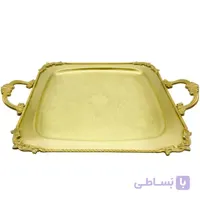 سینی مربع دور تسمه ای برنجی ایران کادو مدل 150b ا Irankado B150 Brass Dish