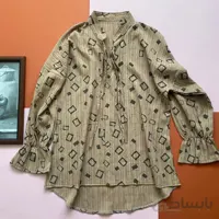 شومیز بهاره طرحدار کرم ا 1206807