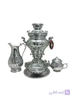 سرویس سماور طوفان ۶ لیتر گل پیچ لب ریخته