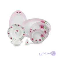 سرویس چینی ۲۸ پارچه چینی زرین سری ایتالیا اف مدل پینک رز
