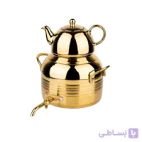 کتری قوری راشا مدل کف چدن طلایی (6 لیتری)