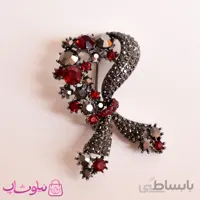 سنجاق سینه زنانه فانتزی مشکی قرمز کد 1010-5