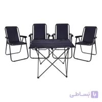 میز و صندلی تاشو سفری 4 نفره مدل  فوم دار 9 فنره کد APD بسته 5 عددی