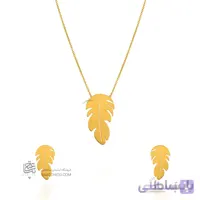 نیم ست طلا طرح پر کد LS619