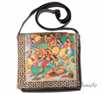 کیف چرمی خورجینی طرح بزم ایرانی