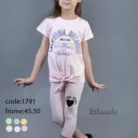 ست تیشرت و شلوارک بچه گانه دخترانه تابستانی کد 1791 - فروشگاه اینترنتی بچه شیک