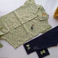 ست پیراهن آستن کوتاه و شلوارک دخترانه بچه گانه تنخور شیک کد 451 - فروشگاه اینترنتی بچه شیک