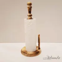 جا دستمال رولی چوبی بزرگ رنگ سوخته