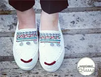 گیوه دست دوز گلدوزی شده کد 19 ا Handmade embroidery sneaker code 19