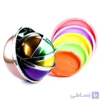لگن استیل رنگی درب دار ۵ تیکه مکسی