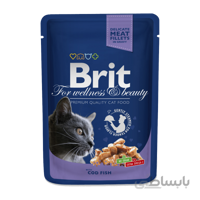 غذای پوچ گربه بریت Brit با طعم ماهی کاد حاوی سس وزن 100 گرم