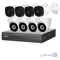 پکیج کامل 8 دوربین مدار بسته داهوا 2 مگاپیکسل بدنه پلاستیکی HDCVI
