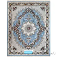 فرش ۱۲۰۰ شانه طرح کارینا ( نقره ای – آبی )