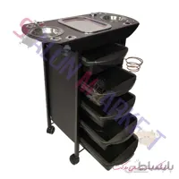 ترولی آرایشگاهی فلزی کنار چرم