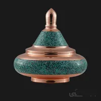 قندان فیروزه کوبی مدل بشقاب پرنده کوچک