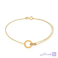 دستبند طلا طرح دایره و حلقه نگیندار کد CB388