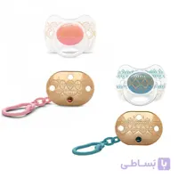 پستانک سر بادامی و گیره پستانک سواوینکس (4 تا 18 ماه)