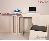 ميز تاشو سه کاره MDF با صندلی (میز چرخ خیاطی و اتو و مطالعه)