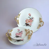 شیرینی خوری پایه دار مدل sirinسایز کوچک طلایی G112