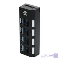 هاب 4 پورت USB3.0 کلید دار مدل X4Tech X401