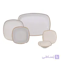 سرویس 27 پارچه چینی زرین سری کواترو مدل ریوا طلایی درجه عالی