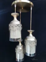 آویز سه شعله آنتیک مدل نیلوفر