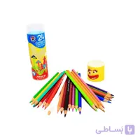 مدادرنگی 24 رنگ استوانه ای فلزی آریا