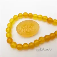 عقیق زرد با حکاکی یا علی اکبر کد 2953 ا قیمت به شرط خرید تیمی
