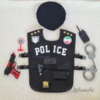 لباس مشاغل کودک جلیقه پلیس کودک با تفنگ قرمز کد 4027739
