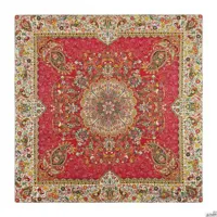 رومیزی مربع ترمه طرح افشار رنگ قرمز