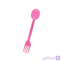 چنگال تم تولد صورتی خال سفید