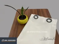 پرده آماده کتان گارنت سفید