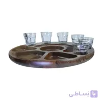 شات سرو گرد چوب گردو ۶ نفره