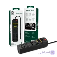مبدل برق و شارژر داخل خودرو گرین لاین Green Stark Plus Power Inverter 200W