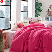 ست روتختی پیکه کاتن باکس مدل pike طرح rose رنگ fusya دو نفره 4 تکه