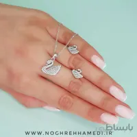 نیم ست نقره طرح قو NE6-2
