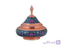 قندان مس و پرداز مدل بشقاب پرنده بزرگ