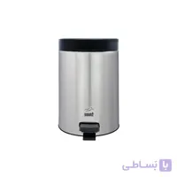 سطل زباله پدالی استیل درب مشکی بهازکالا مدل ۱۶۱۷۷۰۷۰ (۳ لیتر)