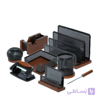 ست رومیزی چوب توری 8 تیکه با کازیه